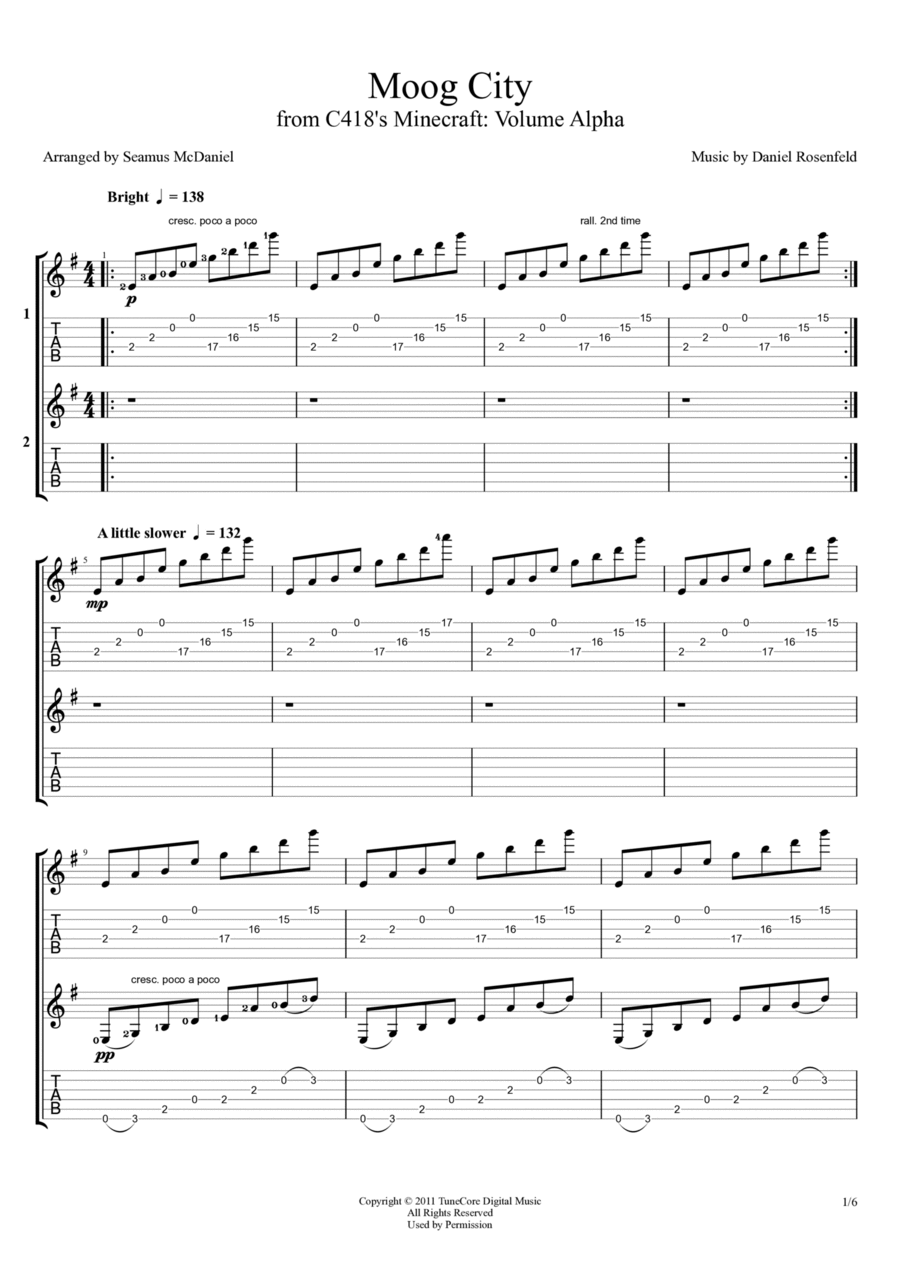 Moog City Guitar scores gallery preview page 1