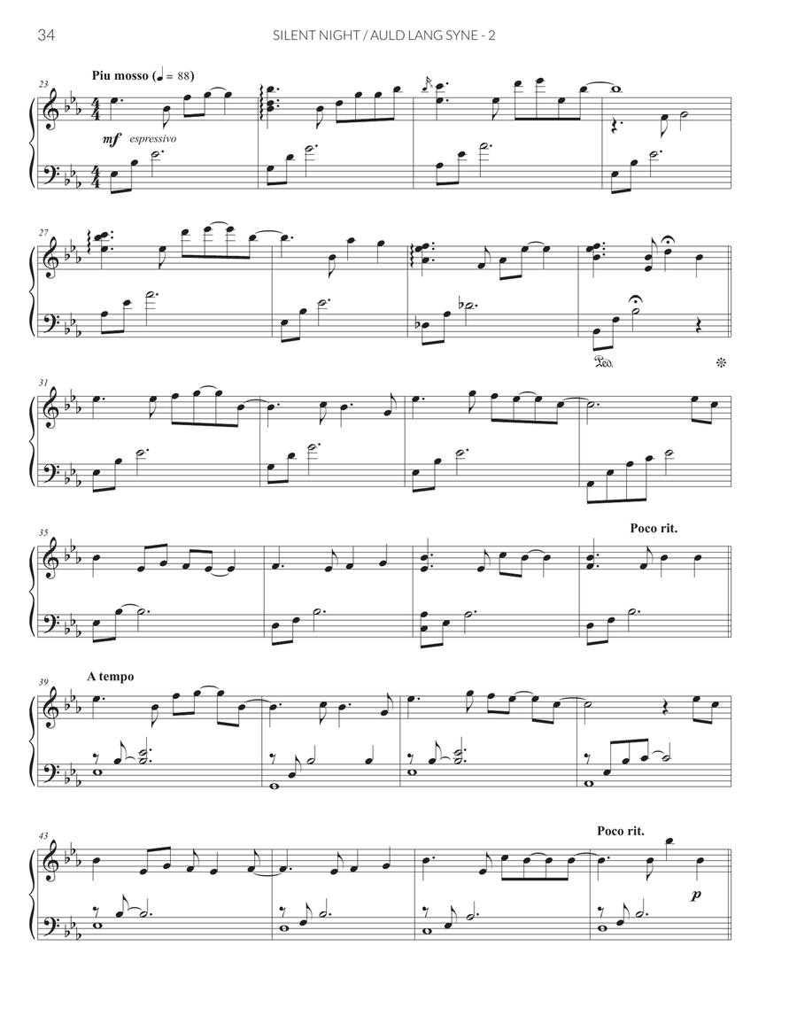 Silent Night/Auld Lang Syne (from Winterludes 2) Piano Solo scores gallery preview page 2