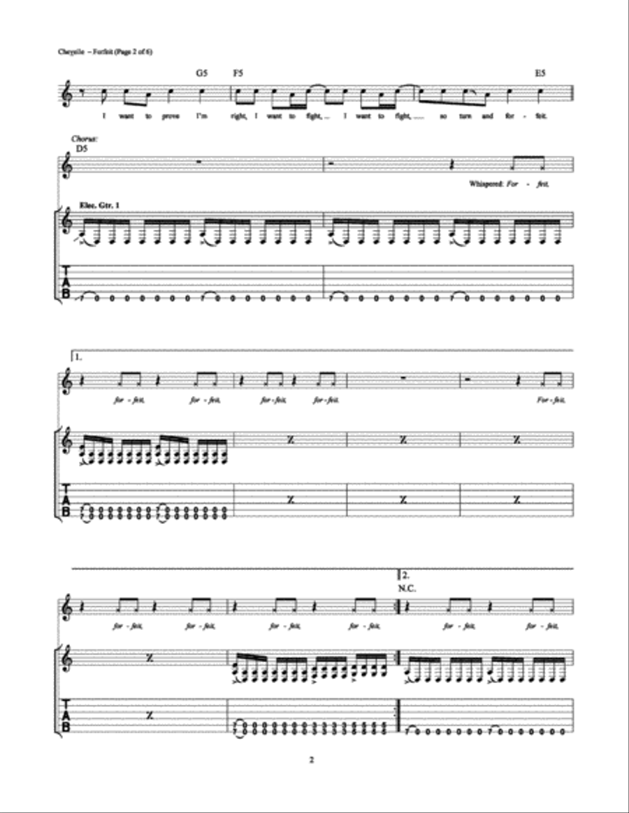 Forfeit Electric Guitar scores gallery preview page 2