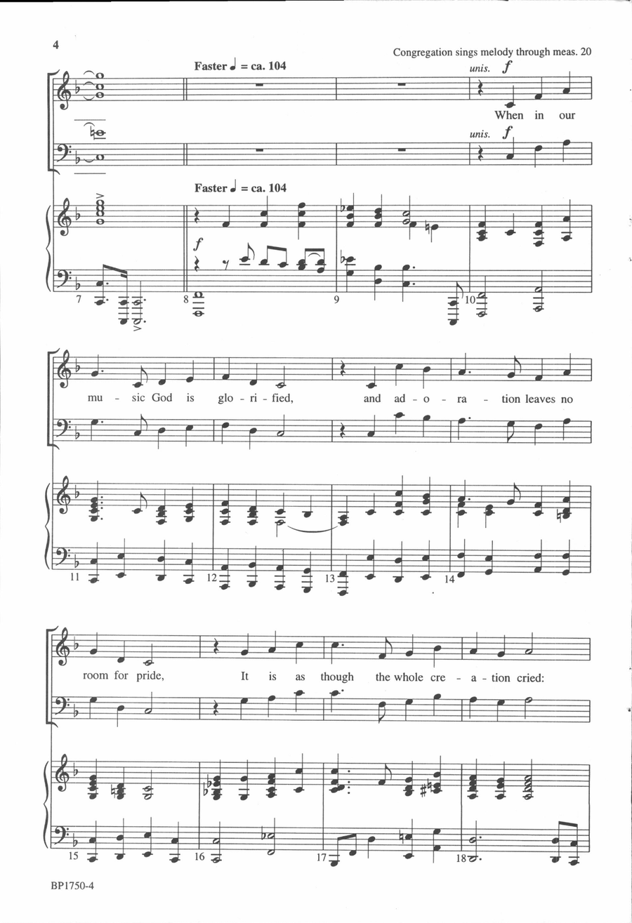 When in Our Music God Is Glorified 4-Part scores gallery preview page 3