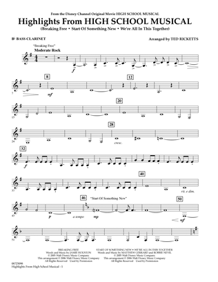 Highlights From "High School Musical" - Bb Bass Clarinet