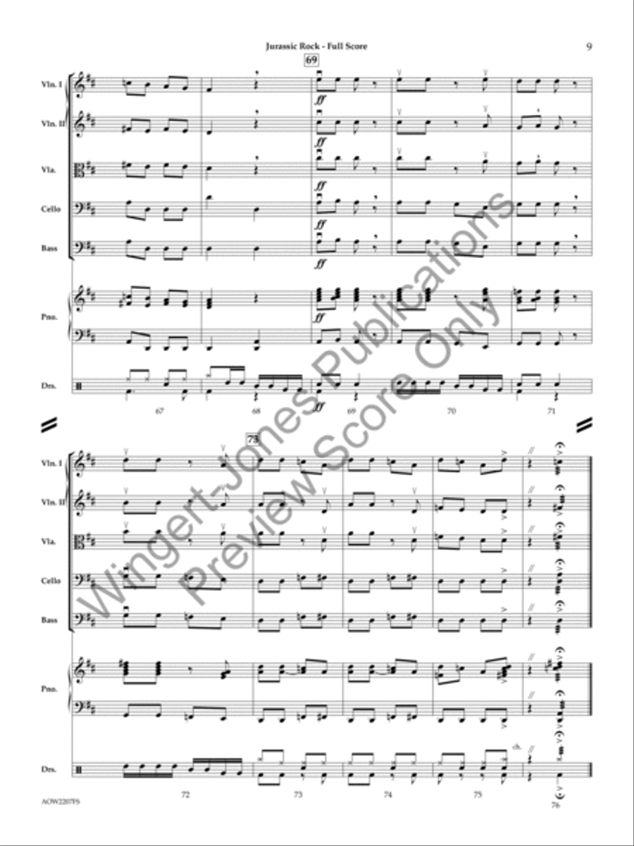 Jurassic Rock (Score) Jurassic Rock (Score) String Orchestra scores gallery preview page 8