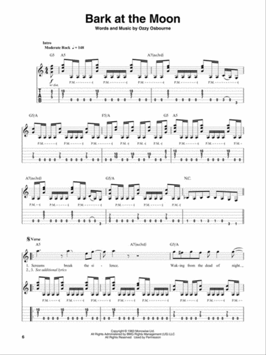 Ozzy Osbourne Electric Guitar scores gallery preview page 3