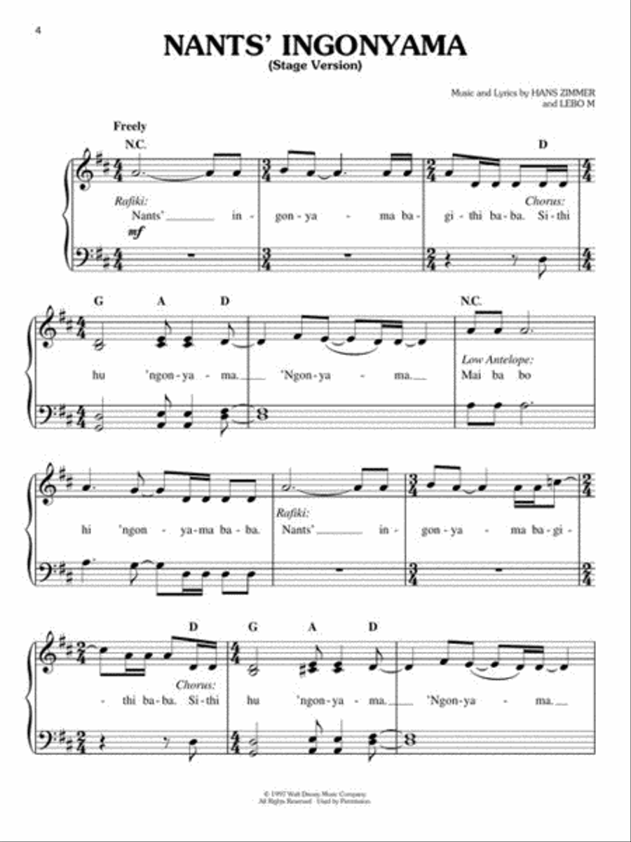 The Lion King – Broadway Selections Voice scores gallery preview page 6
