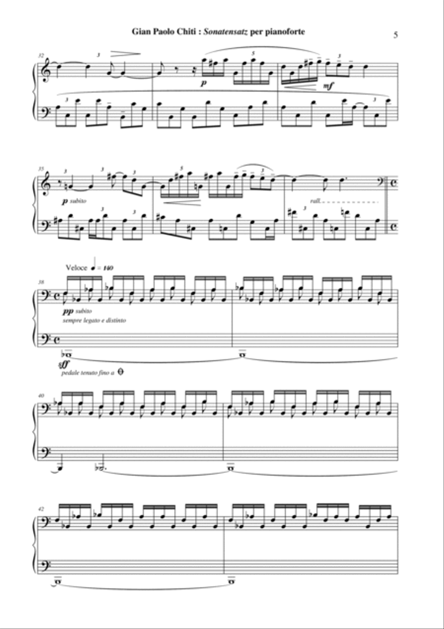 Gian Paolo Chiti: Sonatensatz for piano Piano Solo scores gallery preview page 5