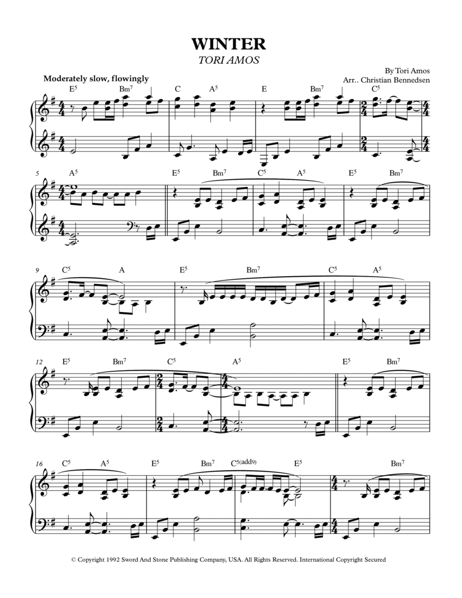 Winter Piano Solo scores gallery preview page 1