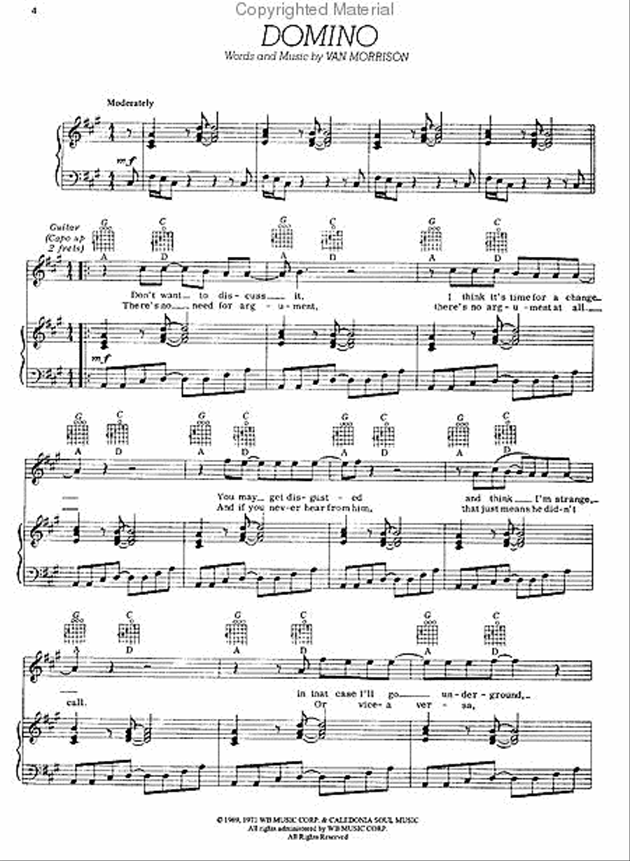 Van Morrison – Anthology Piano, Vocal, Guitar scores gallery preview page 2