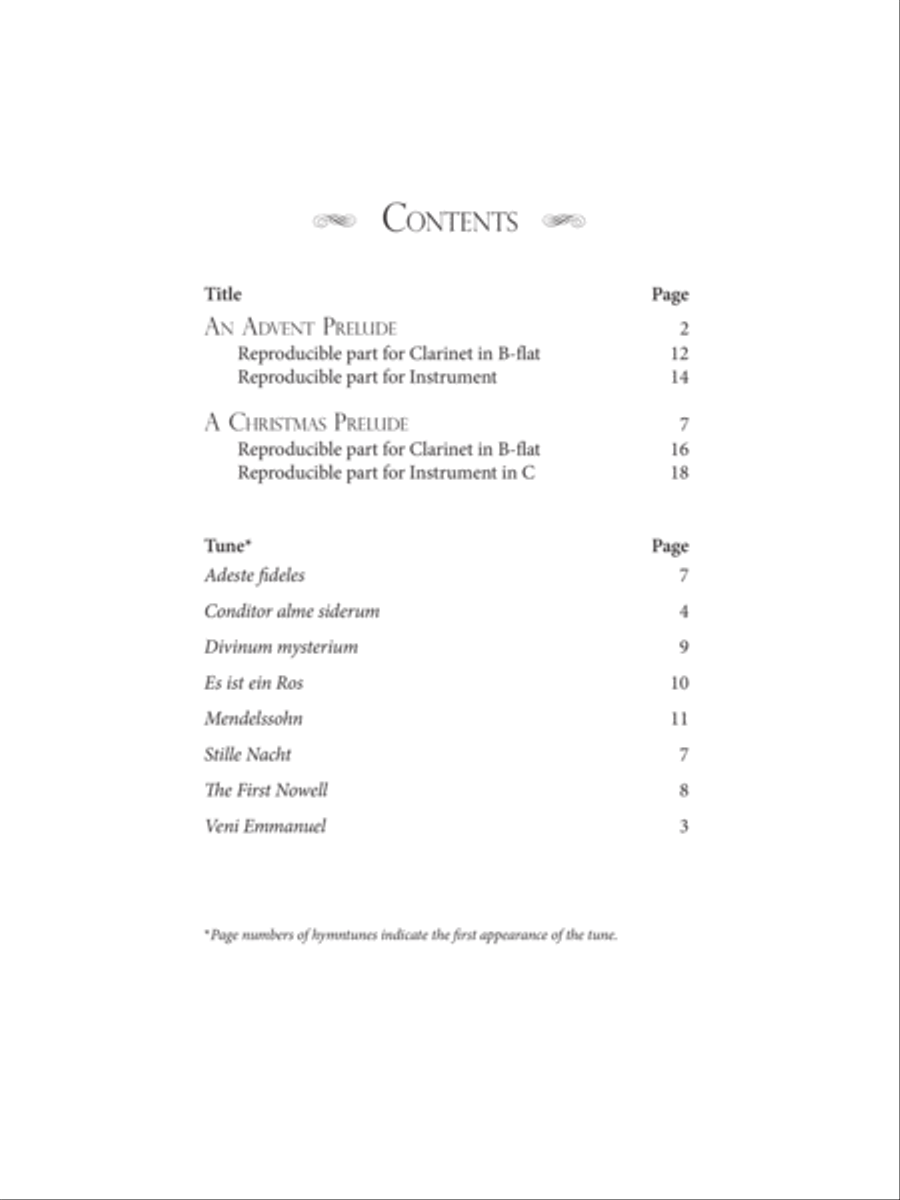 Advent & Christmas: Two Preludes for Solo Instrument and Organ Clarinet scores gallery preview page 2