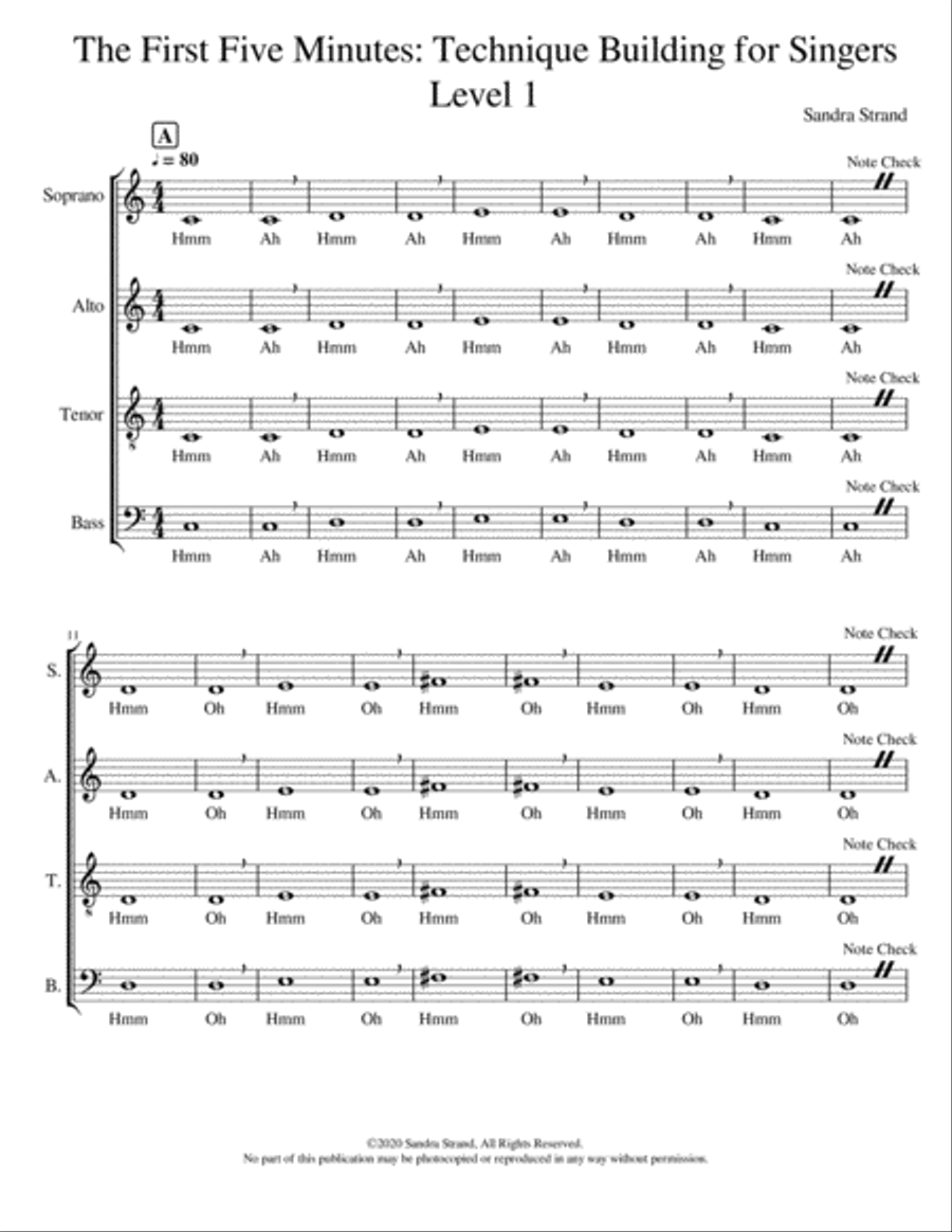 The First Five Minutes: Technique Building for Singers - Level 1 4-Part scores gallery preview page 3