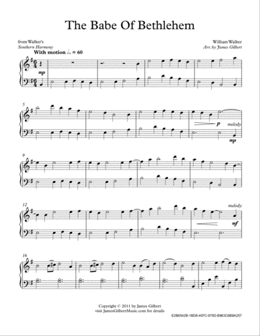 The Babe Of Bethlehem Piano Solo scores gallery preview page 2