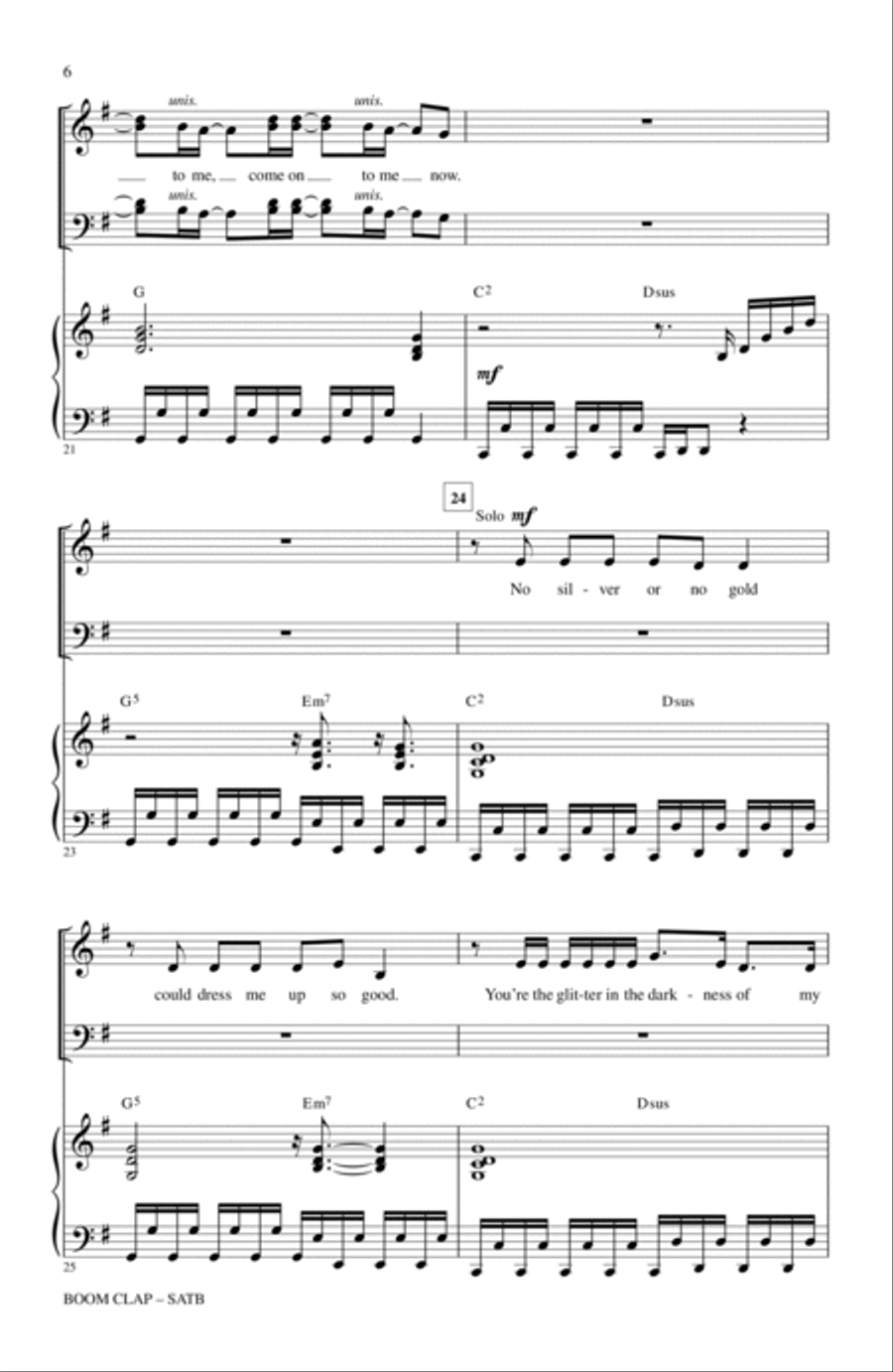 Boom Clap 4-Part scores gallery preview page 5