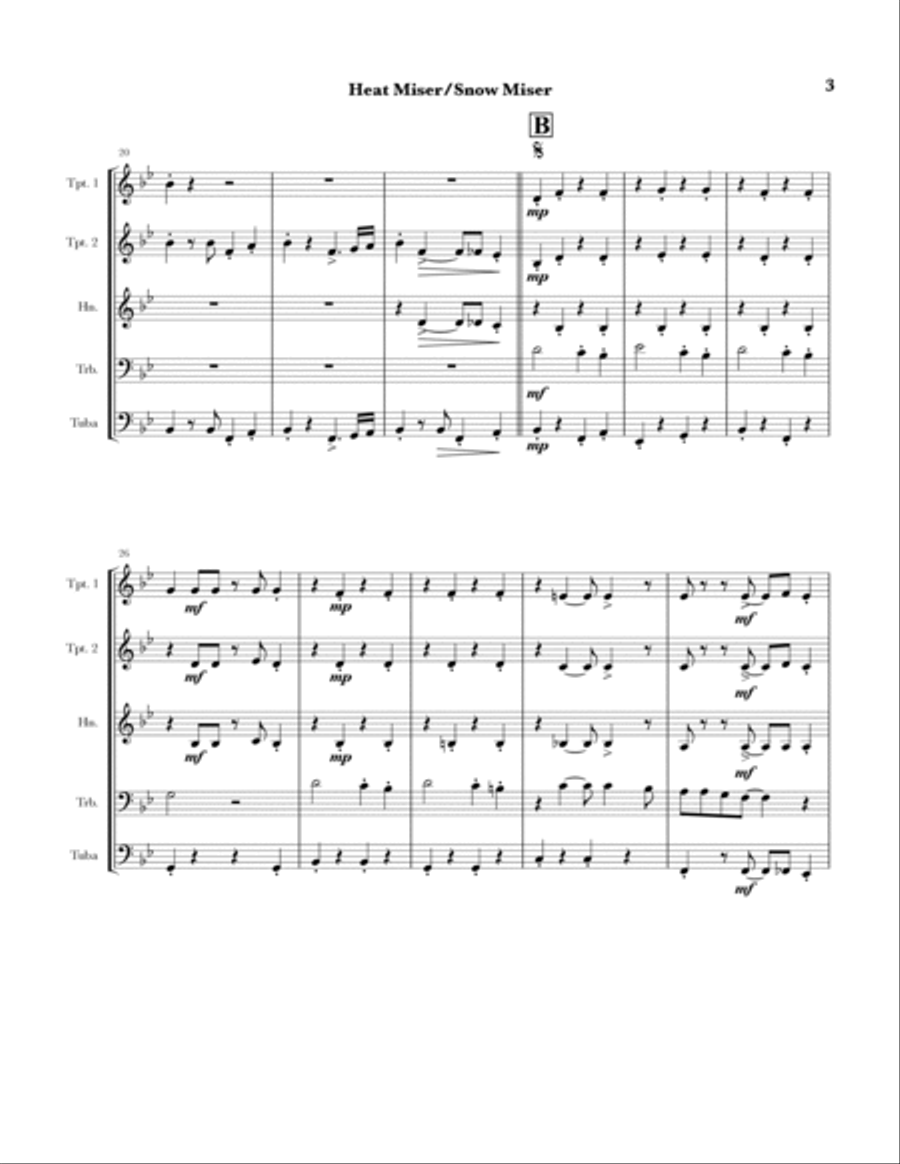 Heat Miser Brass Quintet scores gallery preview page 3