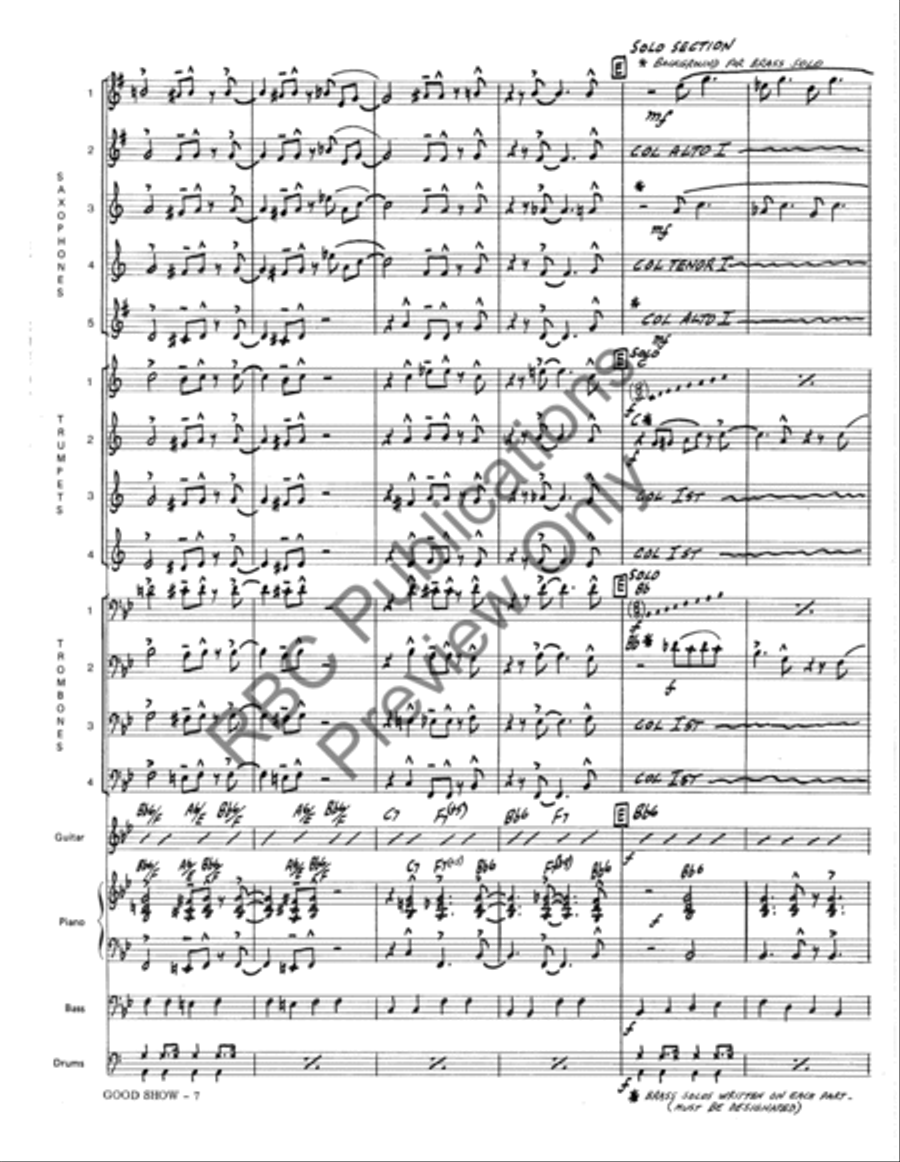 Good Show (Score) Jazz Ensemble scores gallery preview page 10