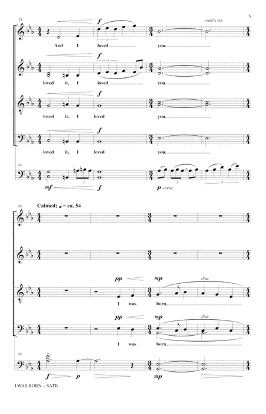 I Was Born 4-Part scores gallery preview page 3