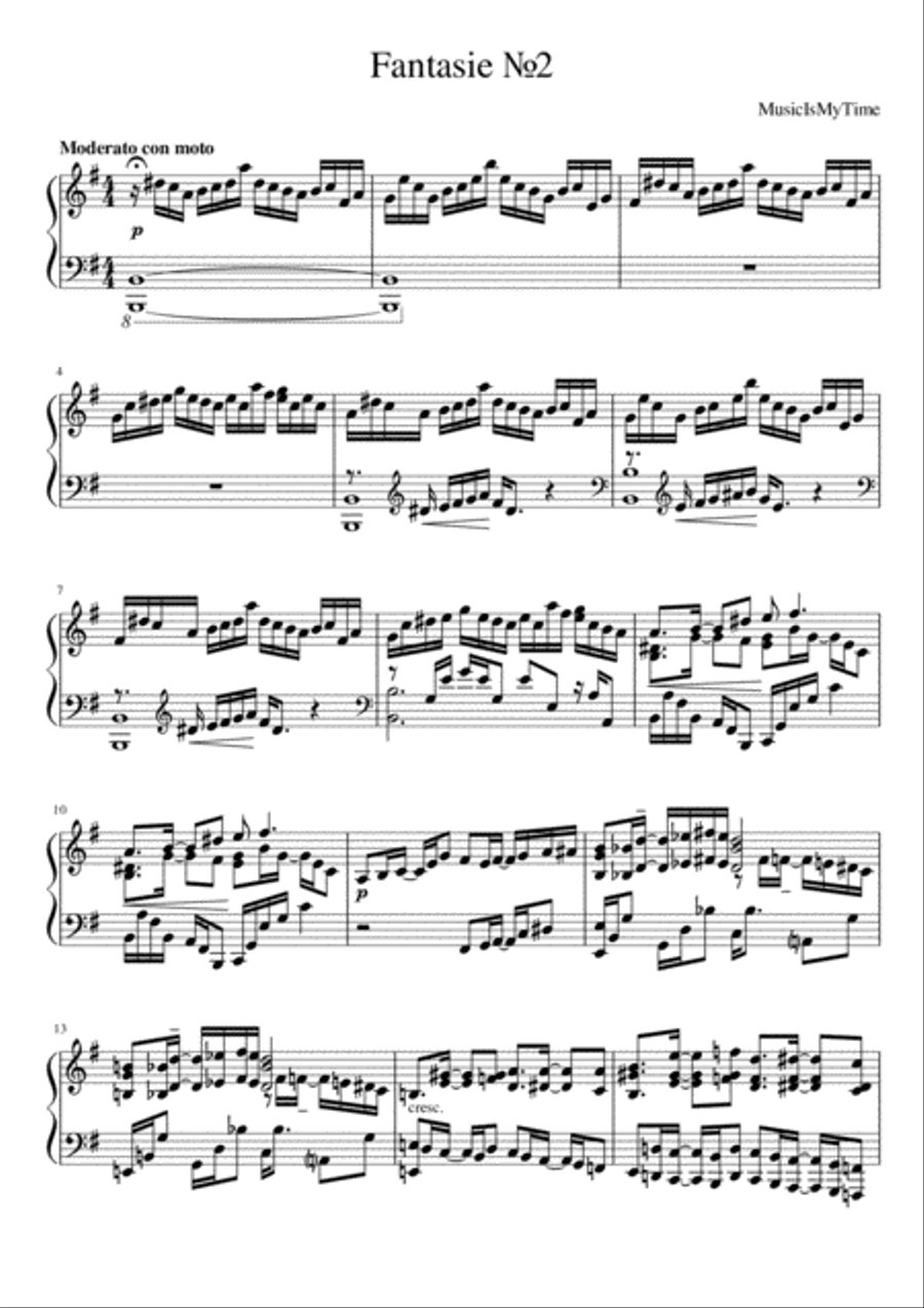 Fantasie №2 Piano Solo scores gallery preview page 1