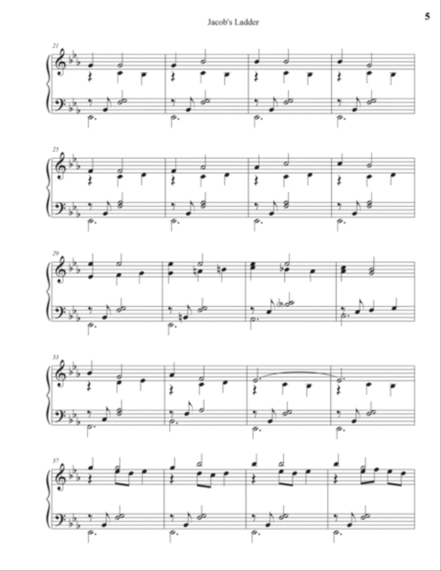Jacob's Ladder Piano Solo scores gallery preview page 5