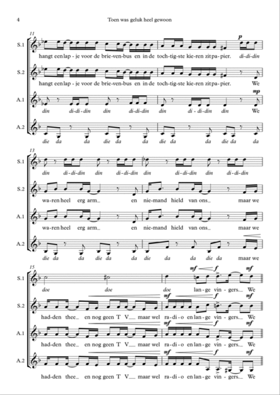Toen Was Geluk Heel Gewoon (score & P.m.) SSAA scores gallery preview page 4