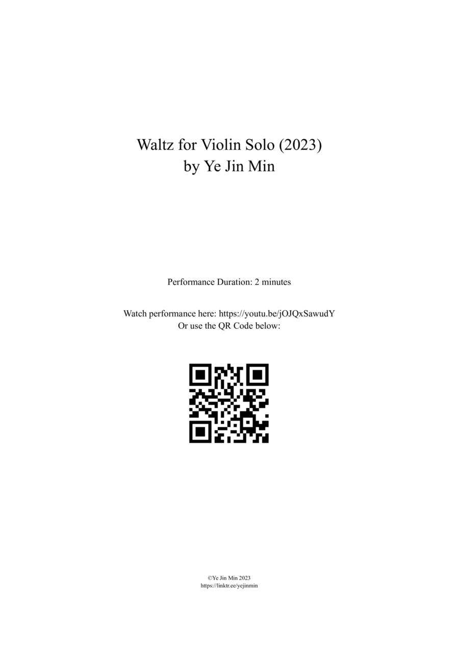 Waltz for Violin Solo Violin Solo scores gallery preview page 1