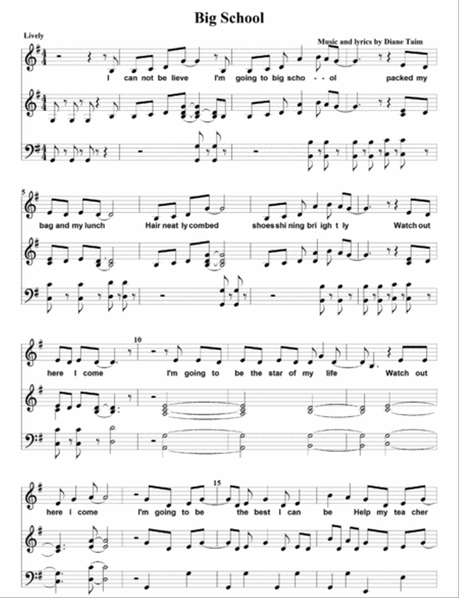 Big School Big School Piano Solo scores gallery preview page 1