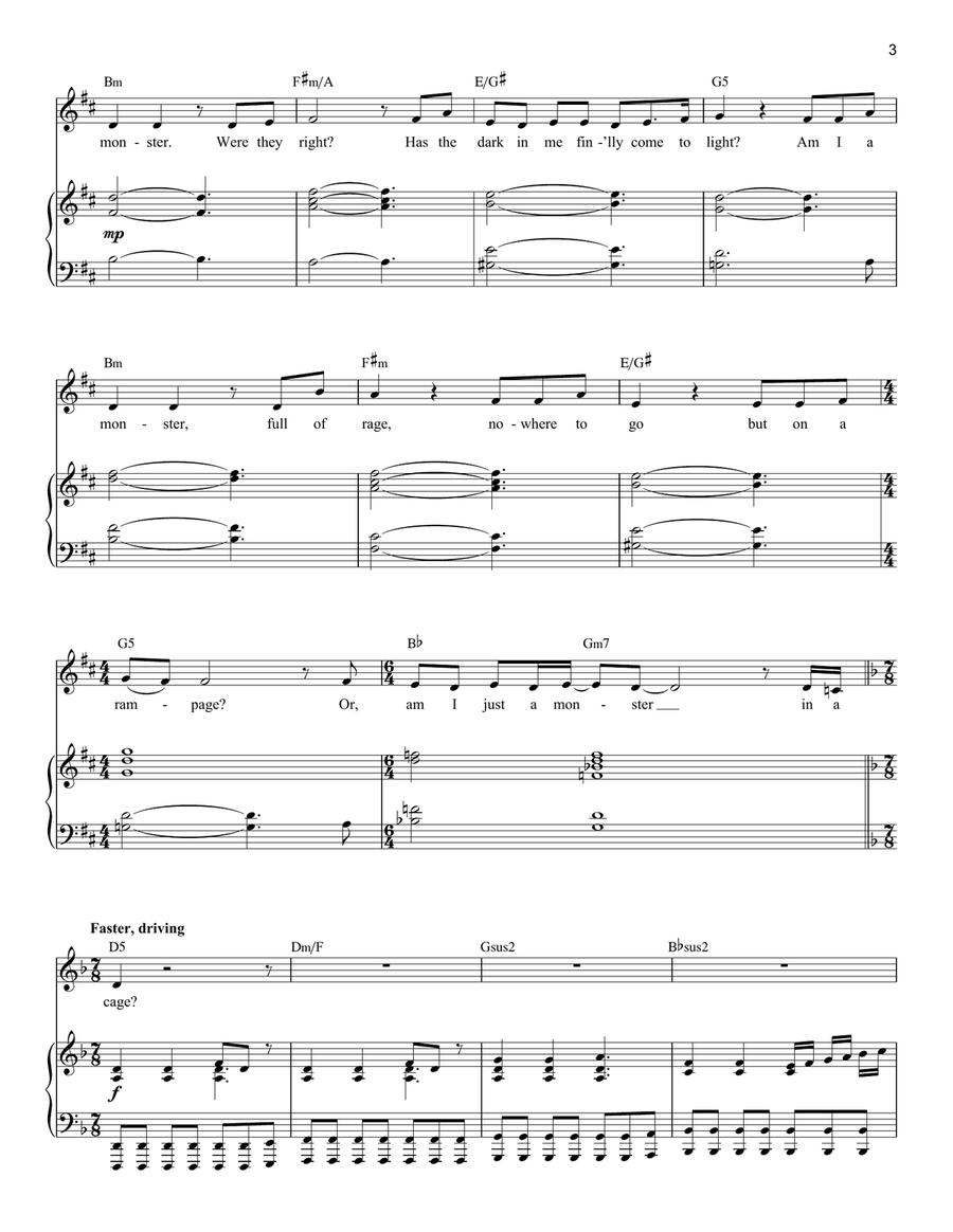 Monster [Solo version] (from Frozen: The Broadway Musical) Mezzo-Soprano Voice scores gallery preview page 3