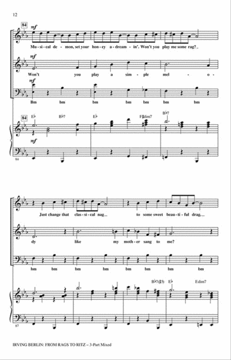 Irving Berlin: From Rags to Ritz 3-Part scores gallery preview page 3