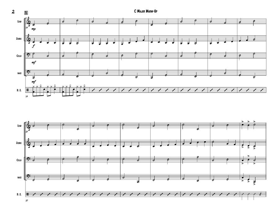 C Major Warm-Up for Steel Band Steel Drum Band scores gallery preview page 2