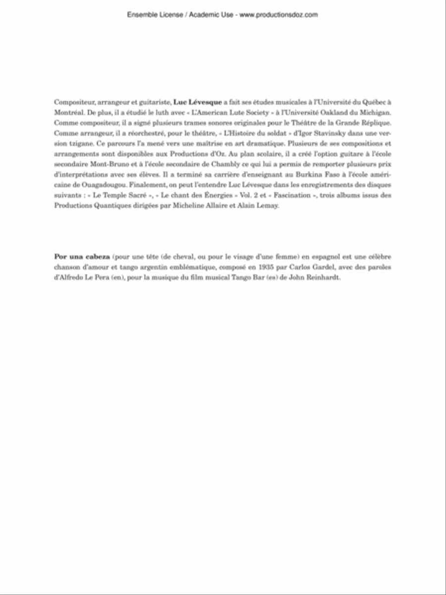 Por una cabeza Guitar Ensemble scores gallery preview page 2