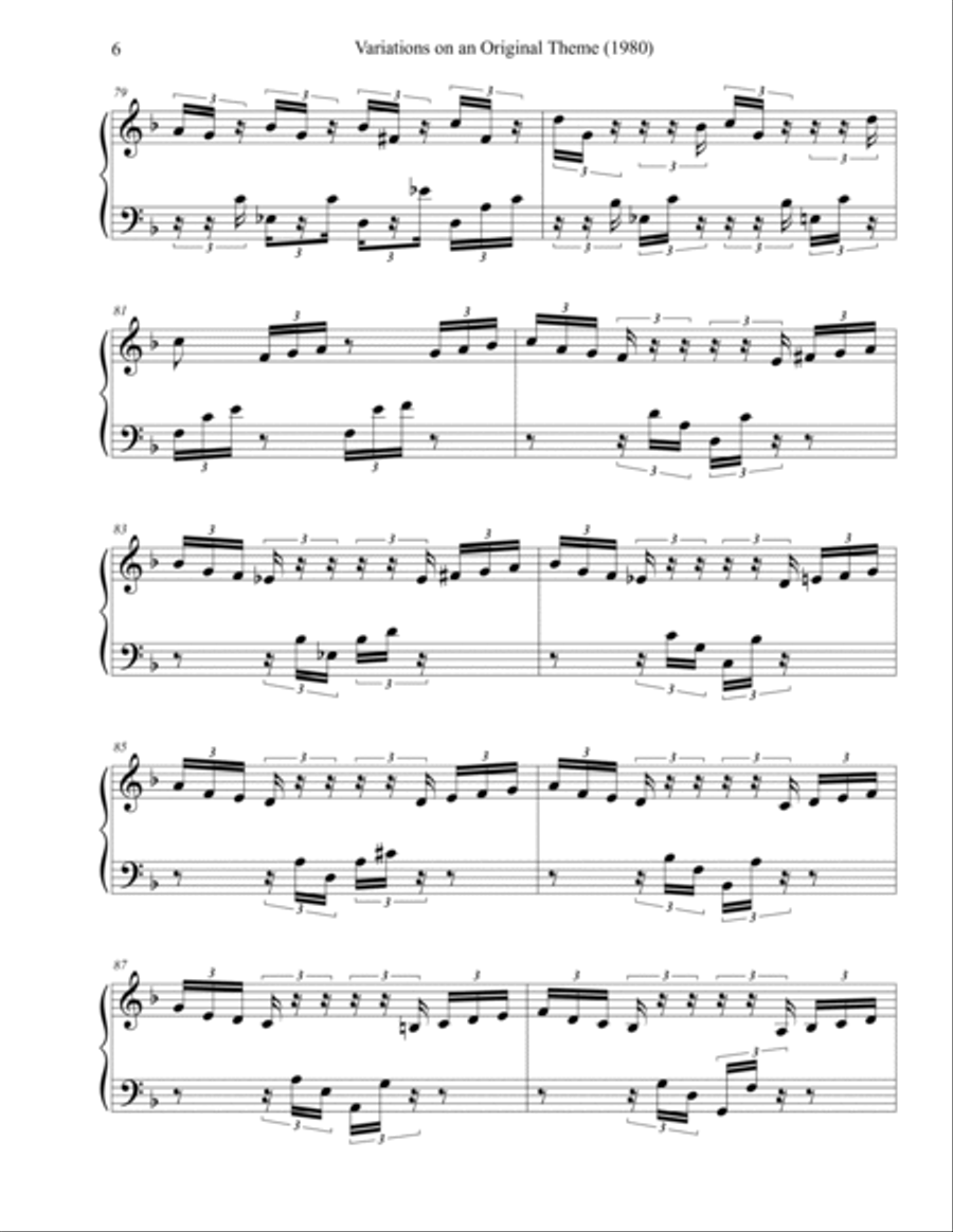 Variations on an Original Theme (1980) Piano Solo scores gallery preview page 6