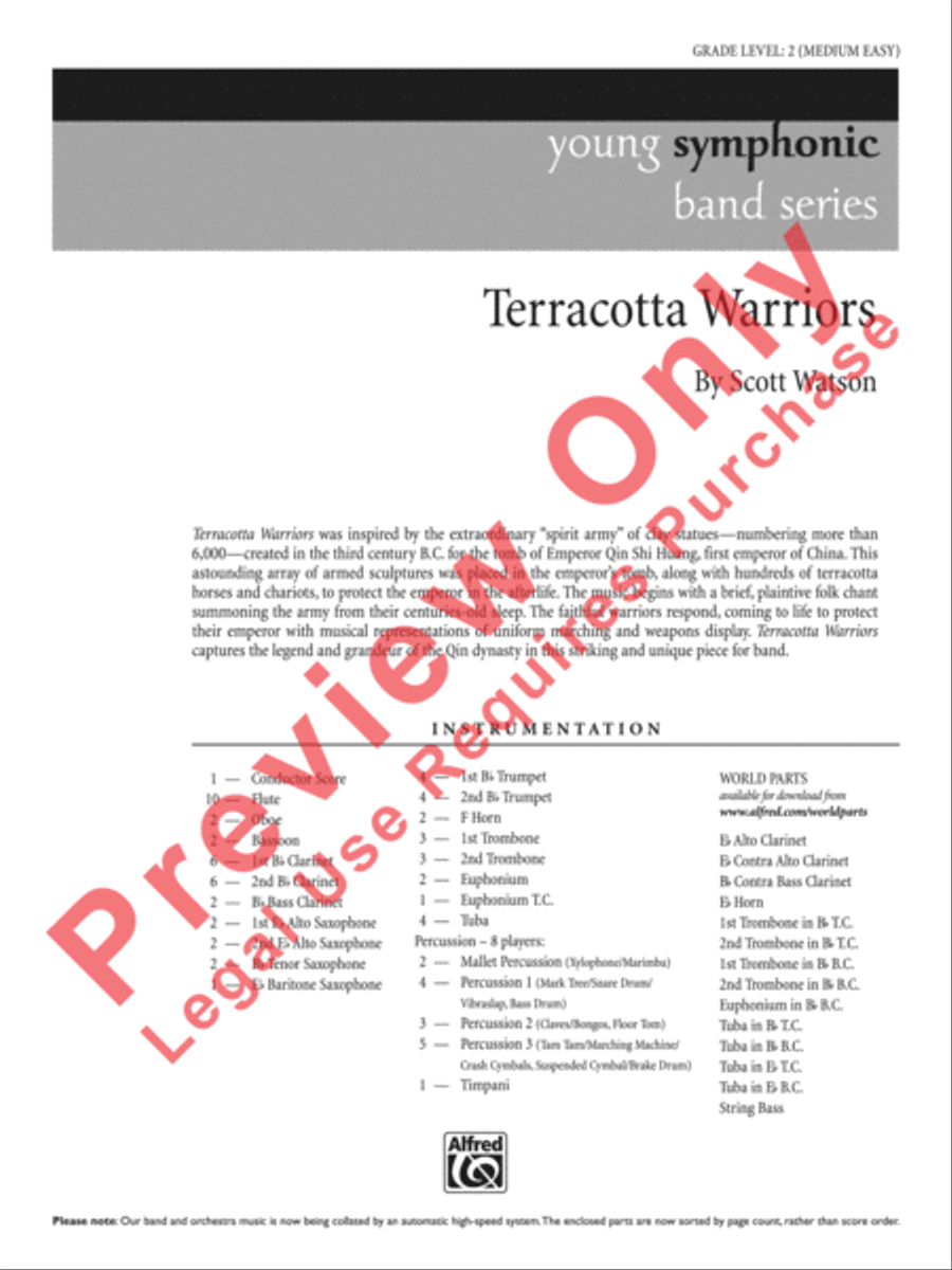 Terracotta Warriors Concert Band scores gallery preview page 2