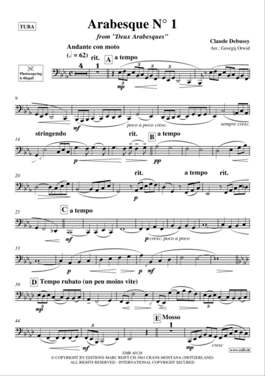 Arabesque No. 1 Tuba scores gallery preview page 2
