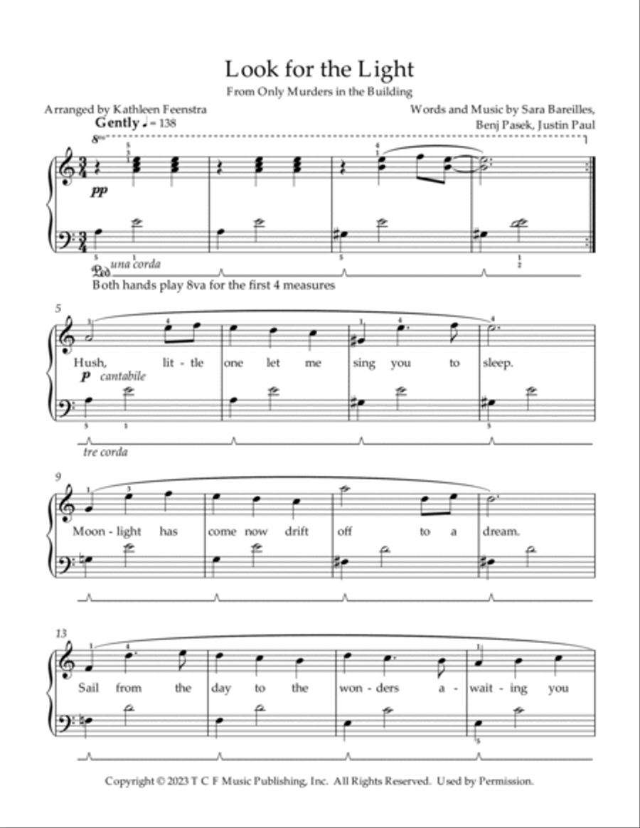 Look For The Light Easy Piano scores gallery preview page 2