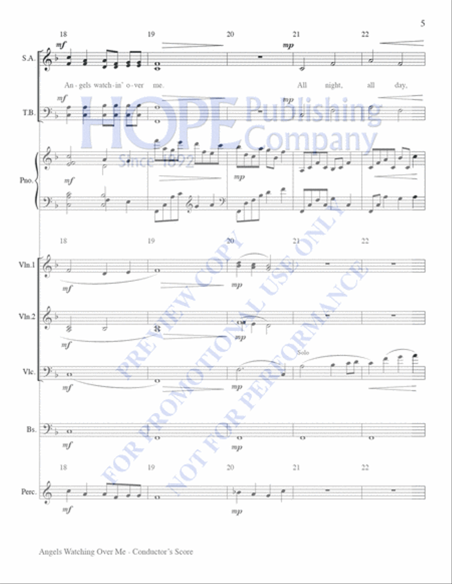 Angels Watching Over Me 4-Part scores gallery preview page 5
