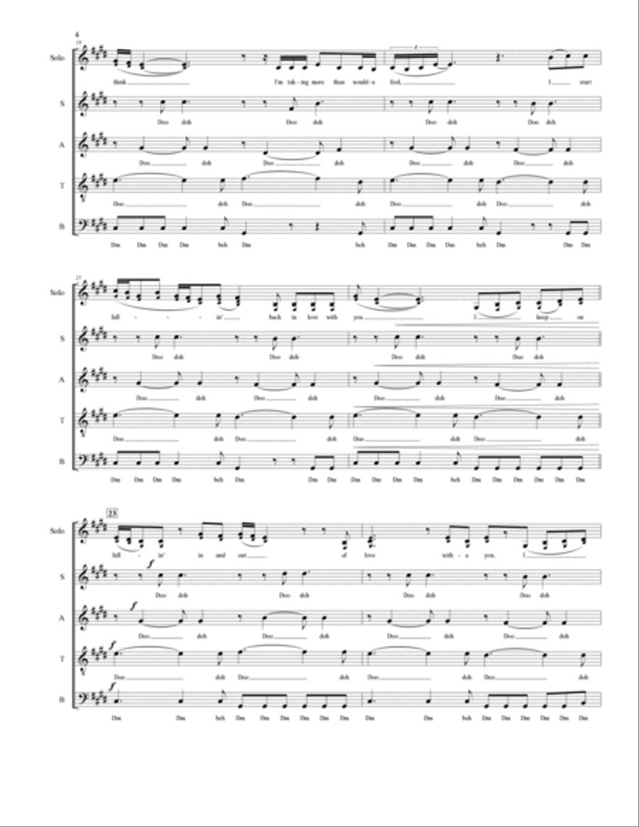 Fallin' Fallin' 4-Part scores gallery preview page 5