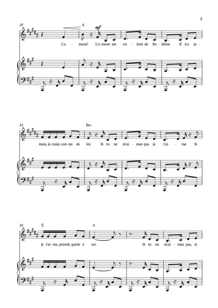 Habanera from Carmen for Trumpet with piano and chords. image number null