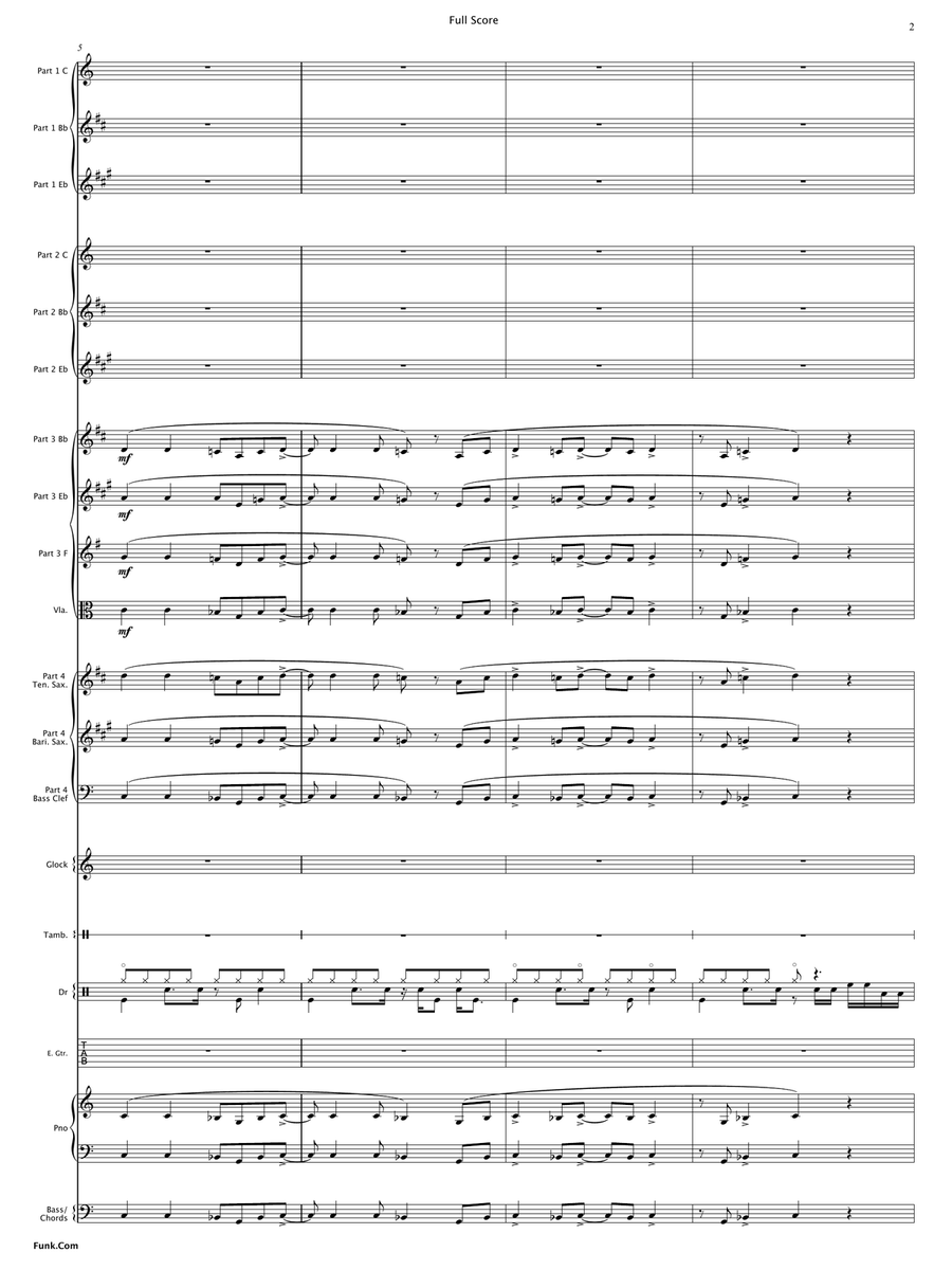Funk.Com (Flexible Instrumentation) Concert Band scores gallery preview page 4