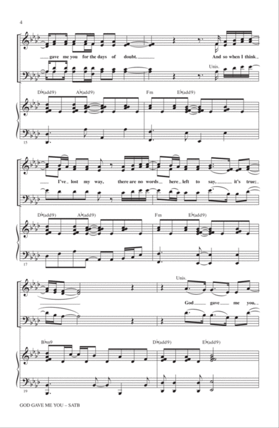 God Gave Me You (arr. Alan Billingsley) 4-Part scores gallery preview page 3