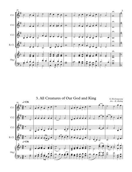 40 Beloved Christian Hymns Volume I (for Clarinet Quartet and optional Organ) by Various Clarinet Quartet - Digital Sheet Music