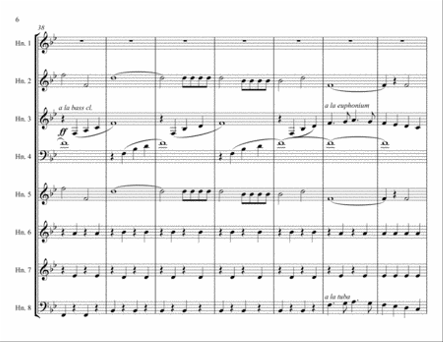 The Thunderer March, horn octet Concert Band scores gallery preview page 6
