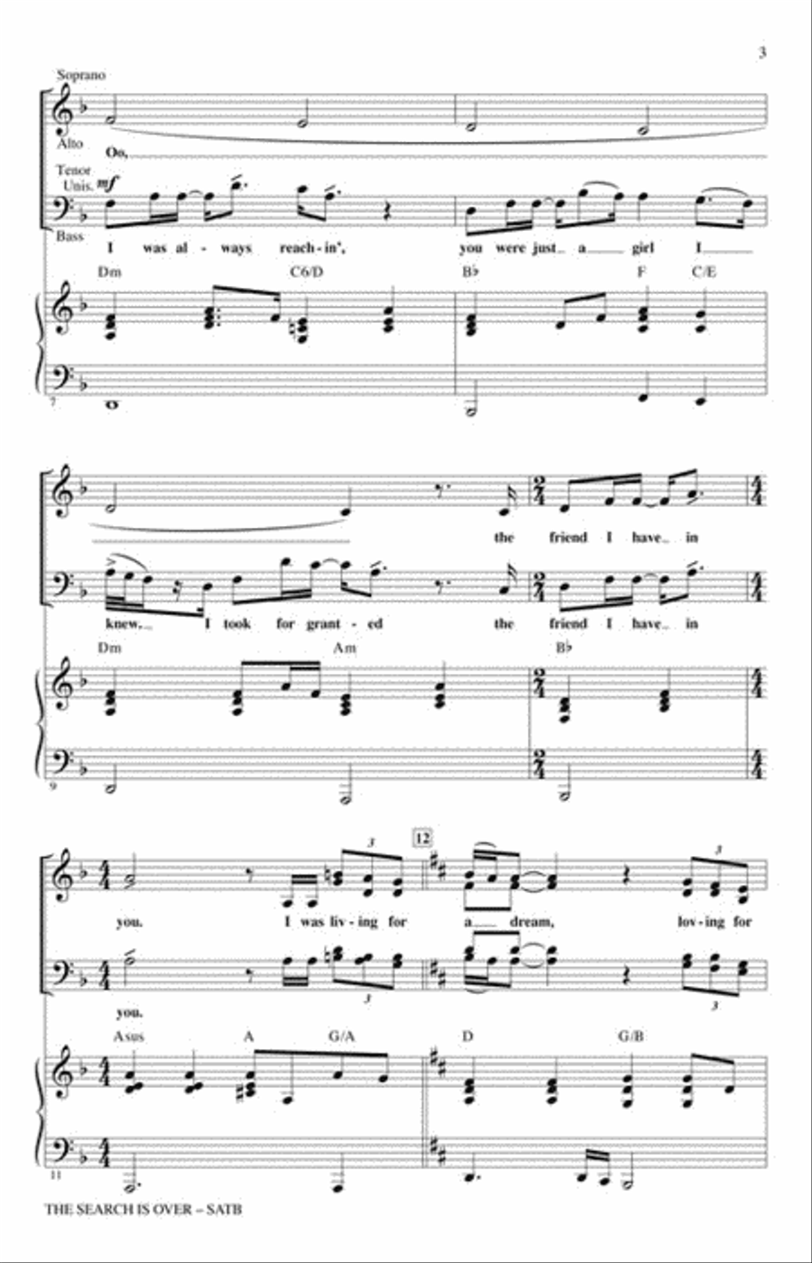 The Search Is Over Show Choir scores gallery preview page 3