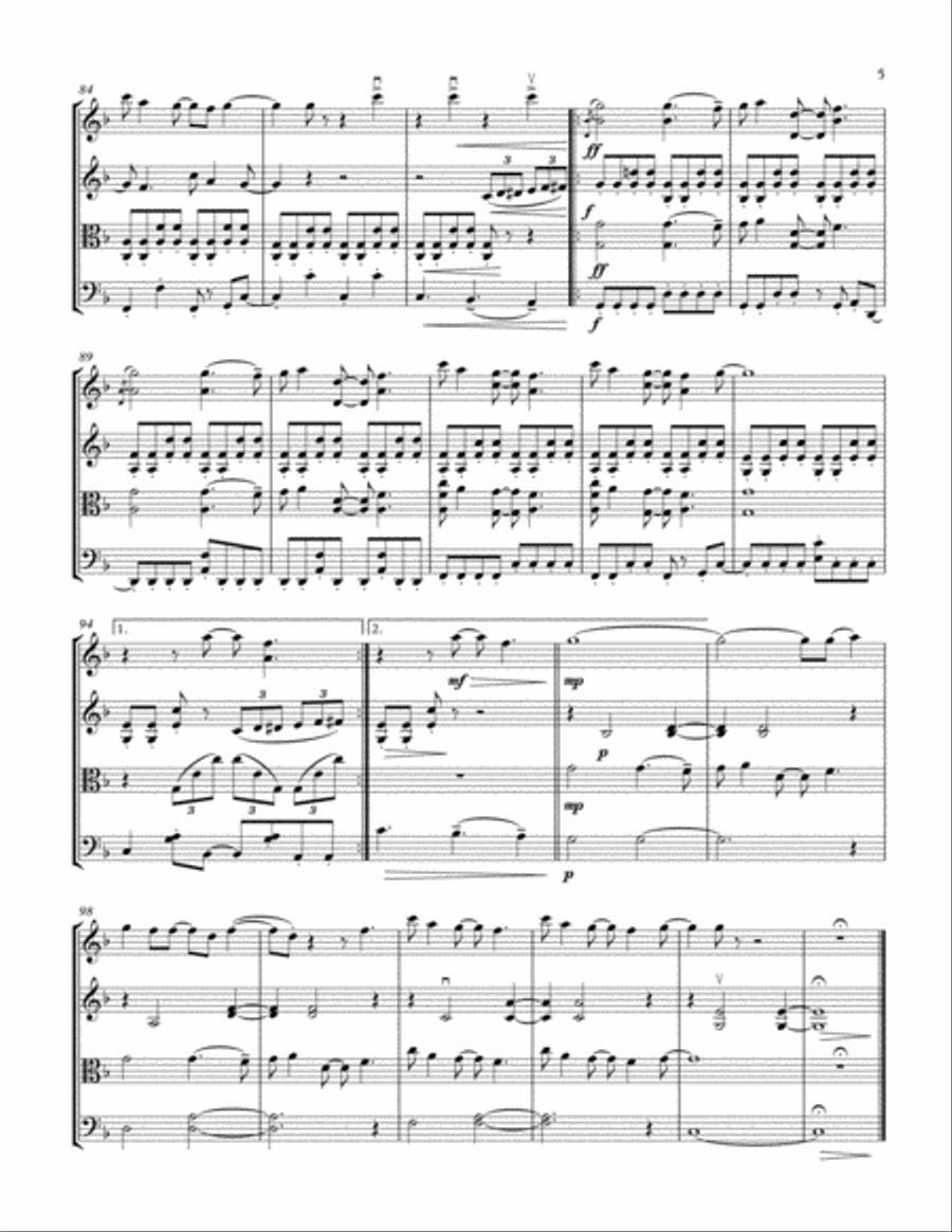 Blinding Lights String Quartet scores gallery preview page 5