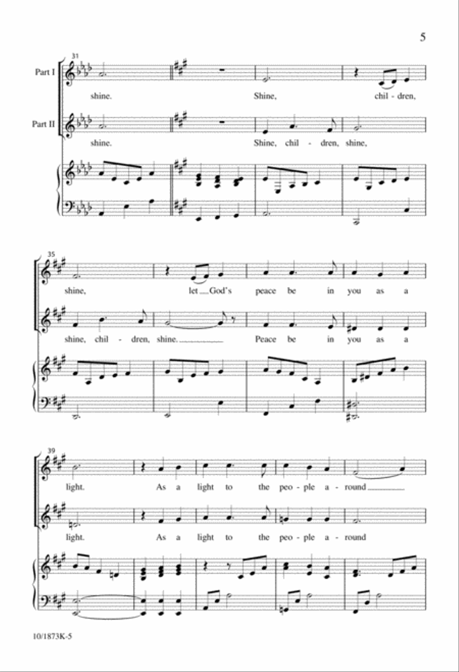 Shine, Children, Shine Unison Choir scores gallery preview page 3