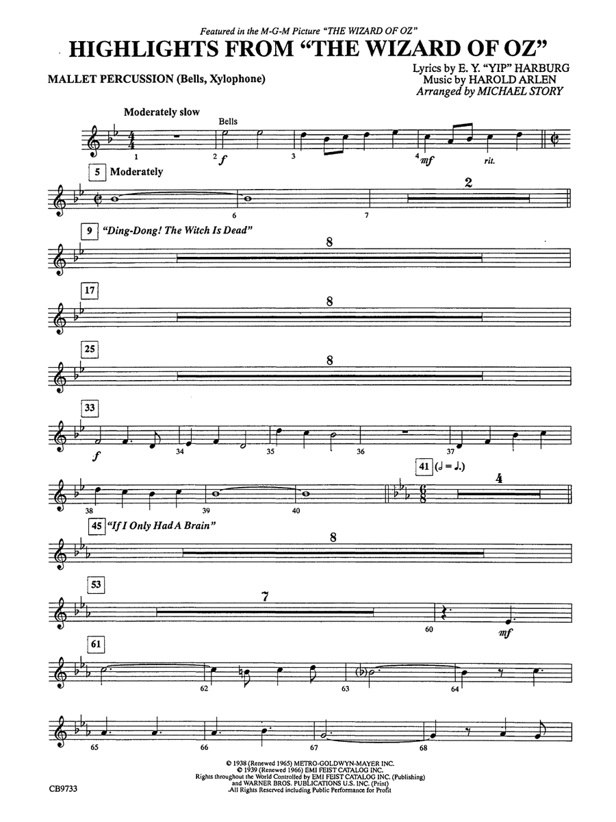 The Wizard of Oz, Highlights from: Mallets