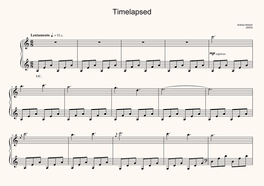 Timelapsed [PIANO SCORE] (foglio album) Piano Solo scores gallery preview page 2