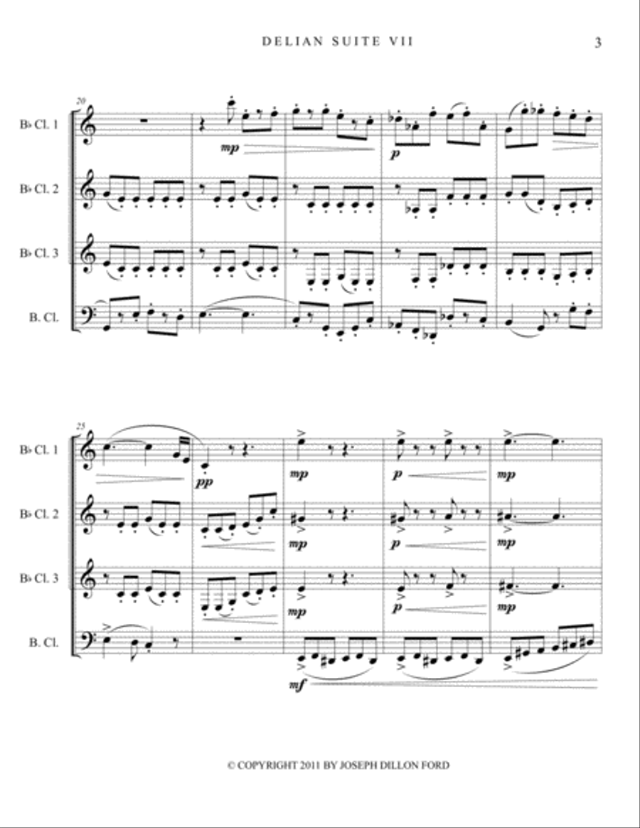 Robin Hood & His Merry Men (Scherzo) for clarinet quartet Clarinet Quartet scores gallery preview page 3