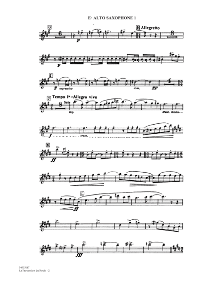 La Procession du Rocio (arr. Alfred Reed) - Eb Alto Saxophone 1