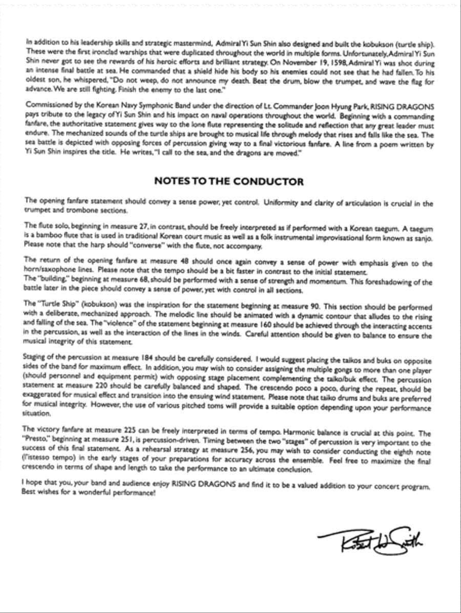 Rising Dragons: Score Rising Dragons: Score Concert Band scores gallery preview page 2