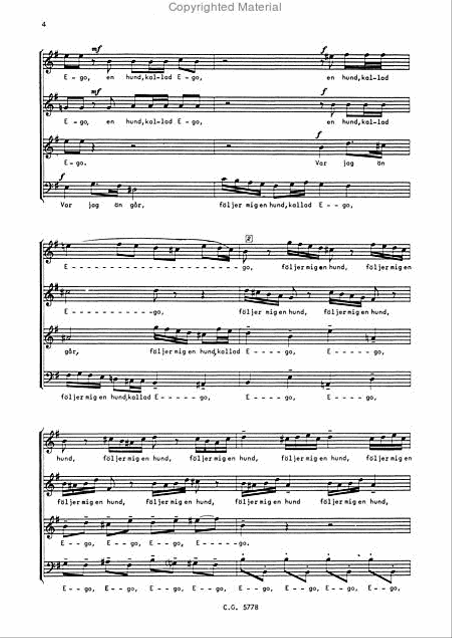 En hund kallad Ego En hund kallad Ego 4-Part scores gallery preview page 4
