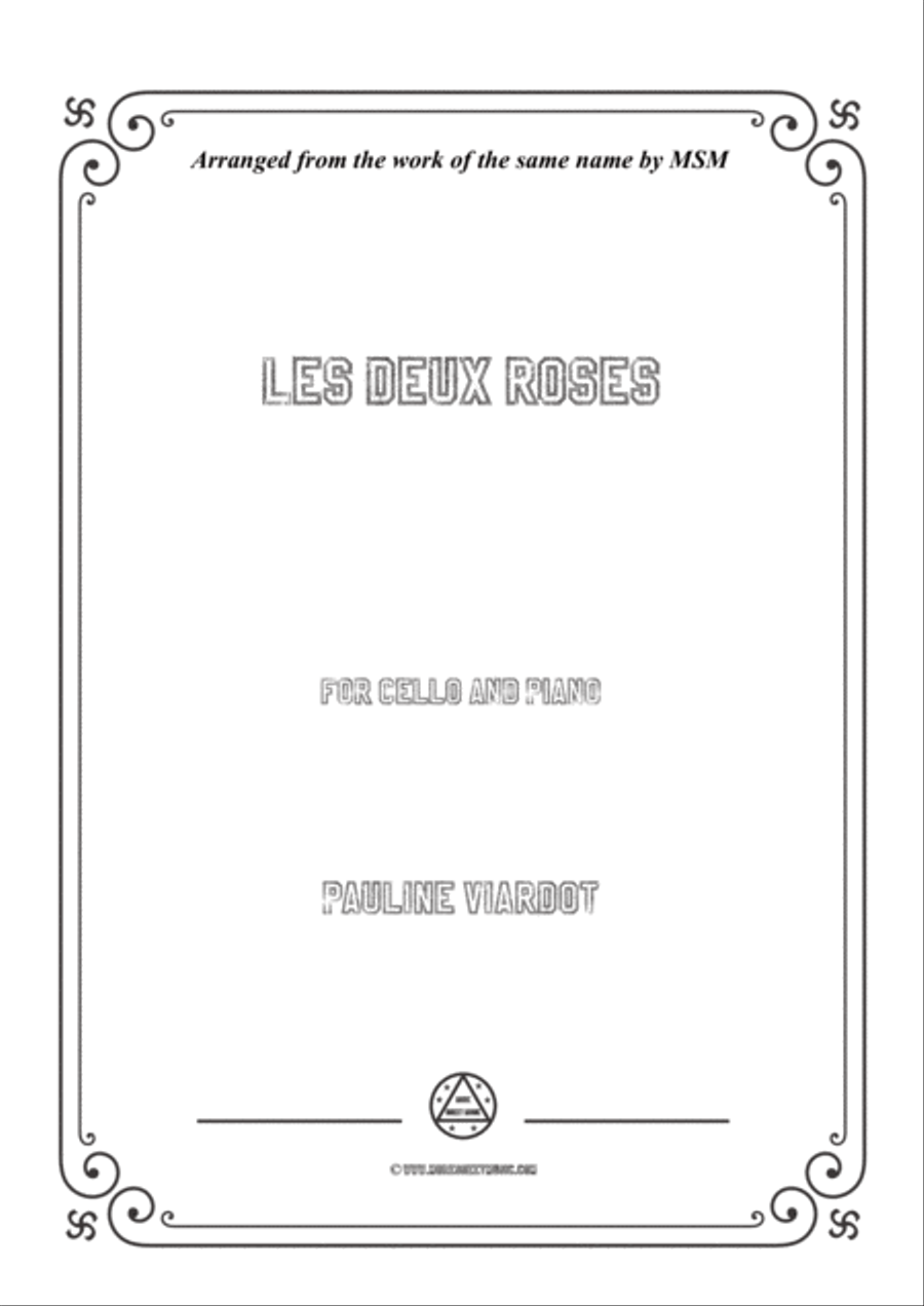 Viardot-Les deux roses, for Cello and Piano Piano scores gallery preview page 1