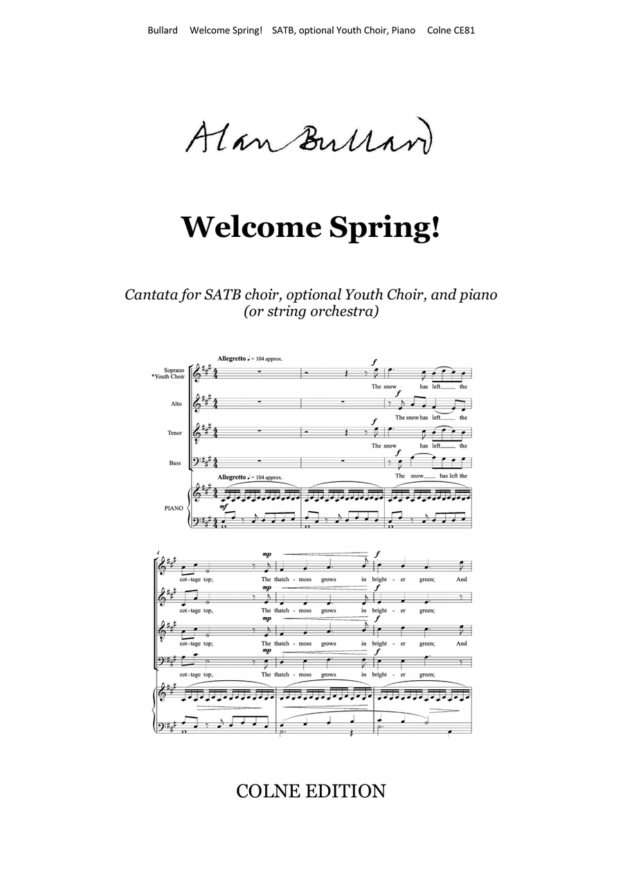 Welcome Spring! - cantata for SATB choir, optional youth choir, and piano (or strings) 4-Part scores gallery preview page 1