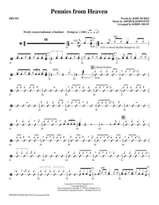 Book cover for Pennies from Heaven (arr. Kirby Shaw) - Drums